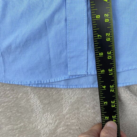 Van Heusen Mens Button-Up Shirts XL Blue Solid & Blue Check Pattern Classic Fit - Picture 7 of 16